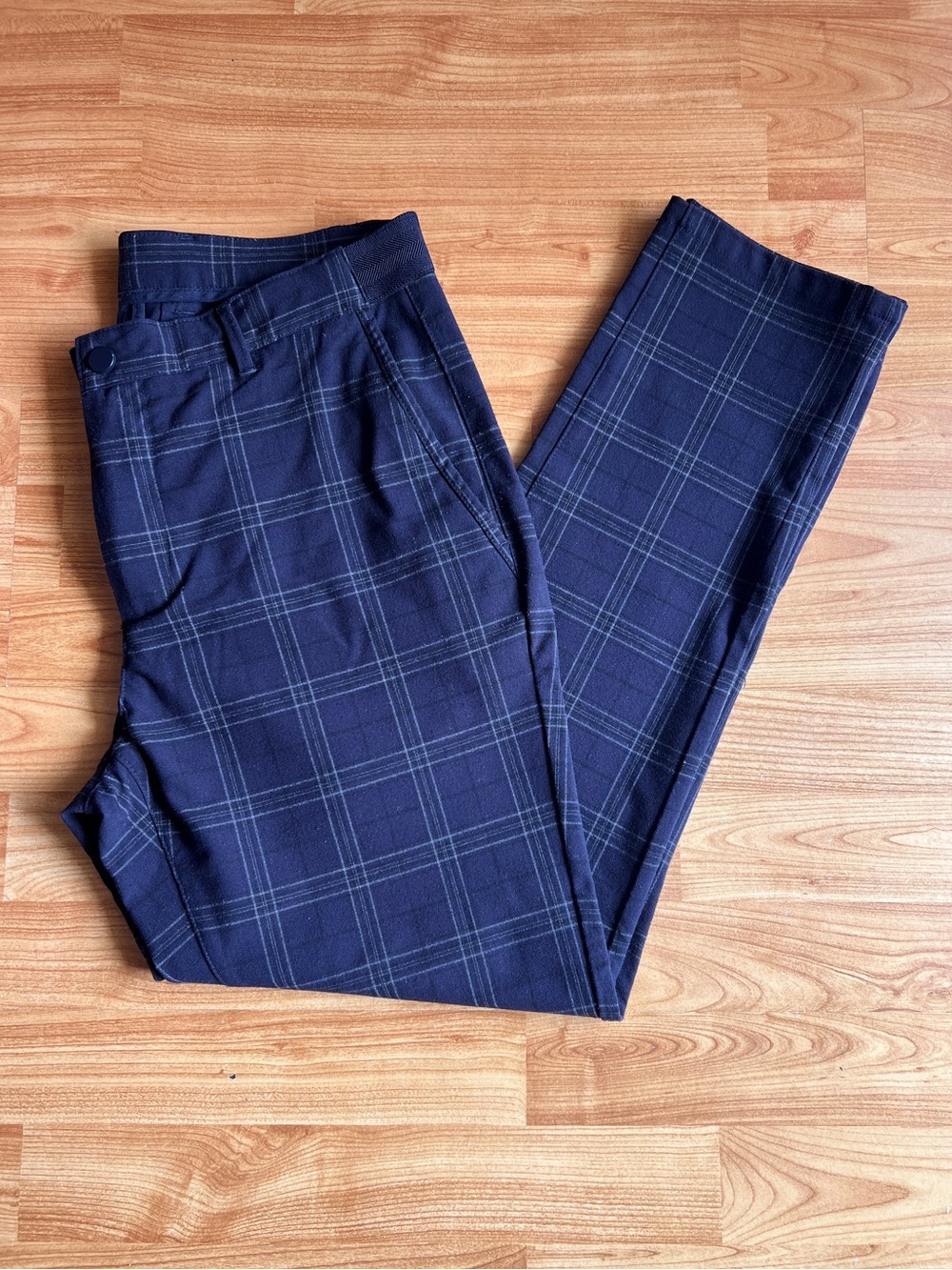 ZARA Men's Navy Plaid Dress Pants